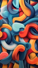 Vibrant Street Art Inspired Modern Abstract Design AI Generated