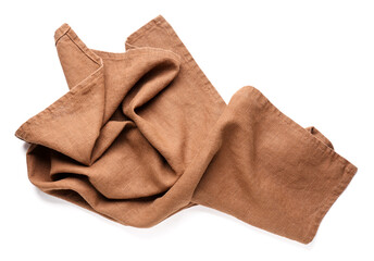 Crumpled cotton napkin on white background