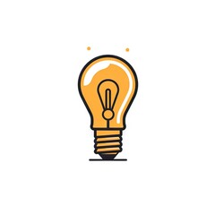 Modern Minimalistic Light Bulb on White Background AI Generated