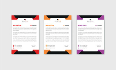 Elegant minimalist letterhead bundle design, invoice design layout template.