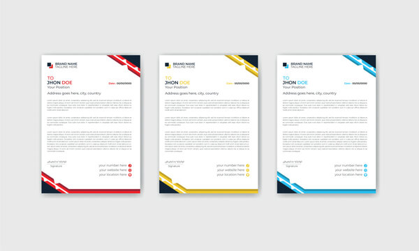 Elegant minimal letterhead design set template.