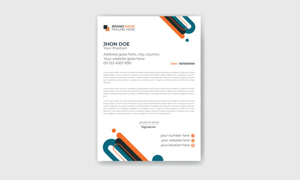 Clean and professional corporate company business letterhead template vector illustration.