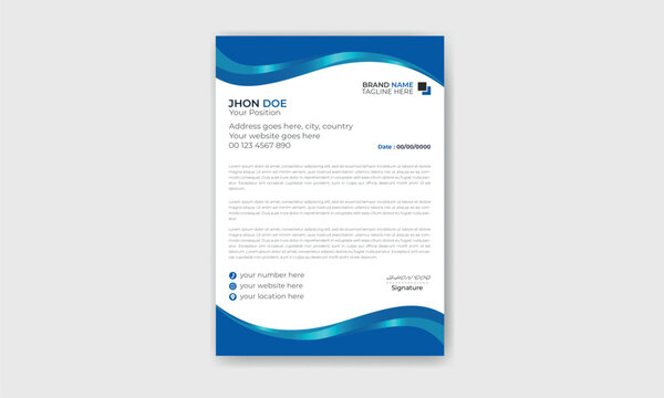 Creative corporate company business letterhead template design.