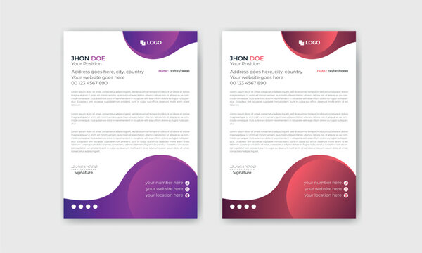 professional creative company business letterhead template design.
