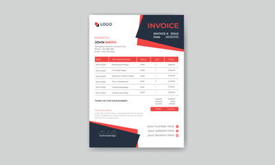 Professional Invoice design, Bill form business invoice template,