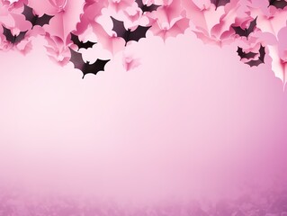 Fototapeta na wymiar halloween and decoration concept - paper bats flying, text copy space. Generative ai