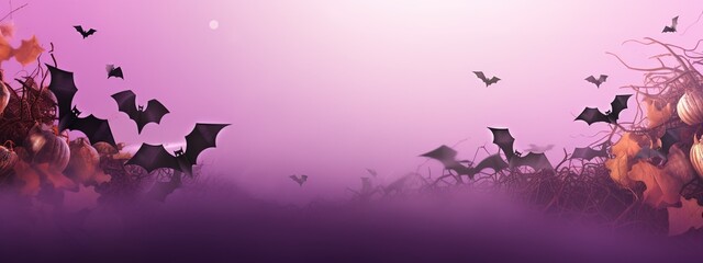Obraz na płótnie Canvas halloween and decoration concept - paper bats flying, text copy space. Generative ai