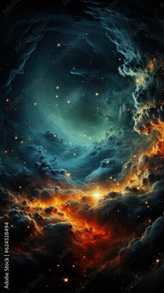 Poster deep space view through a high-powered telescope ai generated