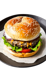hamburger on a plate