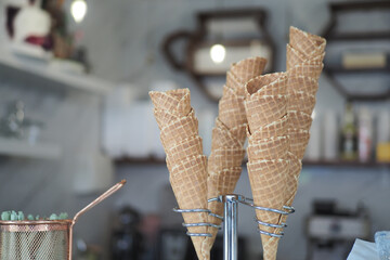 stack of waffle con displaying .