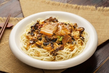 Chinese traditional gourmet homemade stewed noodles