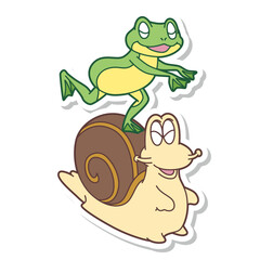 カエルとカタツムリ ラベル
