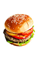 hamburger on a white background