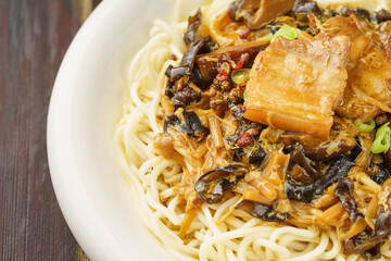 Chinese traditional gourmet homemade stewed noodles
