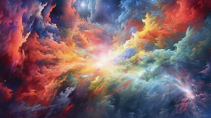 Expansive celestial colorful kaleidoscope