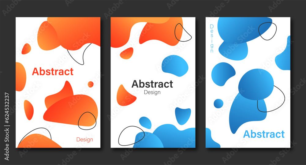 Canvas Prints gradient abstract shapes set. minimalistic creativity and art. wallpaper, cover for social networks.