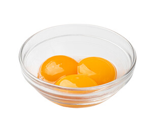 Egg Yolks in Bowl, Fresh Chicken Egg Yolk Separated from Whites for Cooking Recipe, Organic Yolks Top View