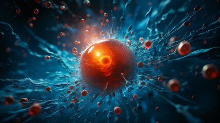 macroscopic view of a virus in a human cell