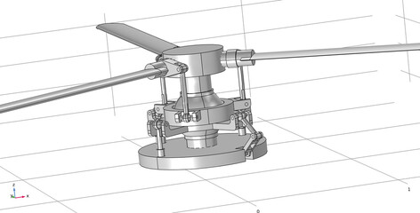 Computer 3d modeling 
movements of helicopter blades
using a computer-aided design system.