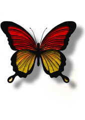 Paper butterflies, handmade drawing imitating paper butterflies, handmade illustration. PNG