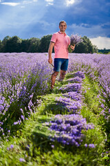 Lavender farmer at harvest
