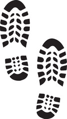 Human sports shoes, Military Shoes Footprint Silhouette icon.