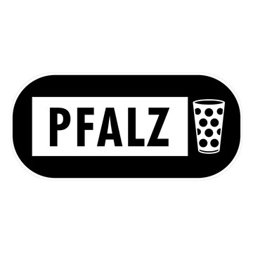 Pfalz Schild mit Dubbeglas (rund und hell)