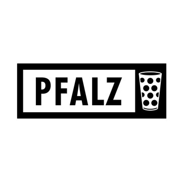 Pfalz Schild mit Dubbeglas (eckig und hell)