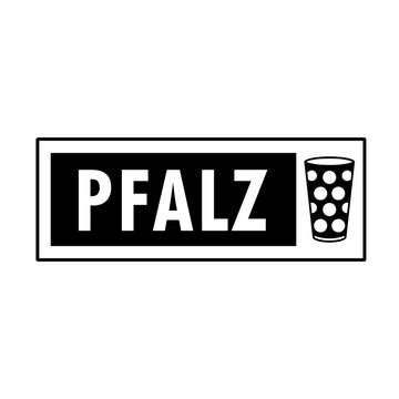 Pfalz Schild mit Dubbeglas (eckig und dunkel)