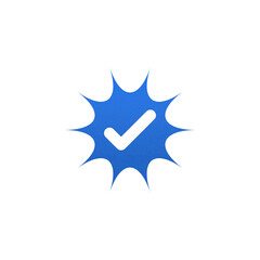 Verified Blue Tick, verify symbol, verified icon, Set of blue checkmarks. Blue tick Facebook, Instagram, Tiktok and Twitter. Profile verification icon