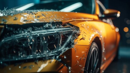 Speeding Memories: Classic Yellow Convertibles and Fast Sports Cars on the Road, generative AI