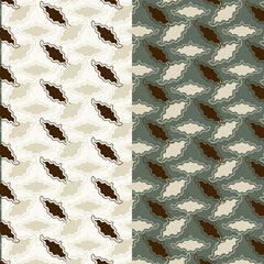 illustration of frame pattern with tropic leaf texture
