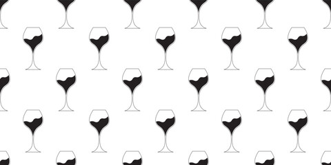 outline wine glass seamless pattern