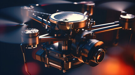 Close-up of dji drone camera