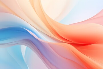 Abstract background. Colorful twisted shapes in motion. Digital art for poster, flyer, banner background or design element. Soft textures on pastel background
