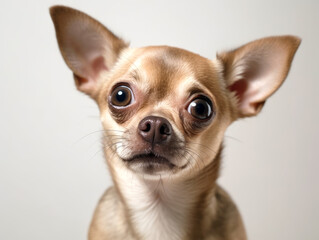 Portrait of a cute confused French Bulldog puppy and isolated white background. Generative AI