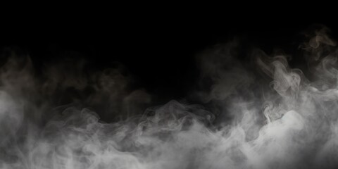 Smoke on black background. Generative AI