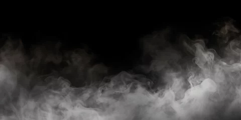 Gordijnen Smoke on black background. Generative AI © Viktor