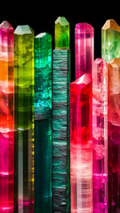 Pierres color&eacute;es taill&eacute;es align&eacute;es - G&eacute;n&eacute;rative IA