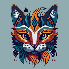 Obraz premium Whisker Wonderland: Vibrant and Cute Cat Face