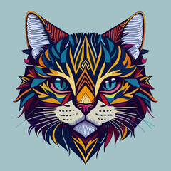 Whisker Wonderland: Vibrant and Cute Cat Face