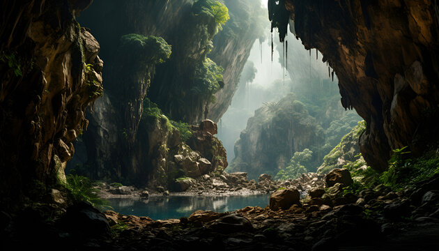 A Pristine Rock Pool Lies Within An Untouched Cave Ecosystem