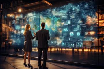 Obraz premium Effective Engagement of Business Professionals in Tasks and Activities on a Digital Collaboration Board