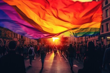 Fototapeta premium Celebration Gay pride day on the street