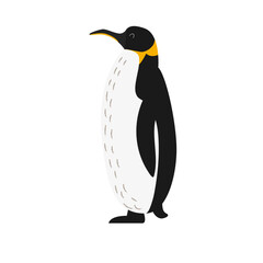 Arctic penguin. Vector illustration in flat style. White isolated background.