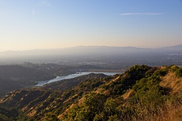 Fototapeta na wymiar Sunset from the Santa Monica Mountains in Los Angeles