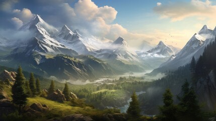 Obraz premium Open World Environment Game Art