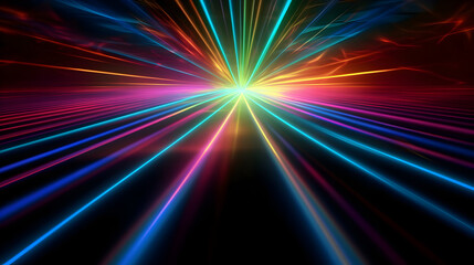 Vibrant Laser Waves: A Colorful Fusion of Lines and Beams, generative ai 