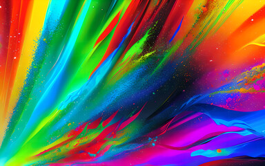 Abstract neon background color led artificial intelligence, bright colorful splashes, modern futuristic texture, canvas for background, Generative AI