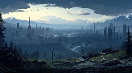 Fototapeta premium Open World Environment Game Art